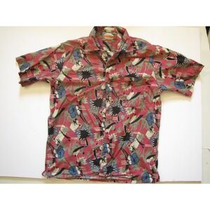 Vintage Ivory Coast Shirt Mens Large Hawaiian Aloha Button Front Tropical 90s